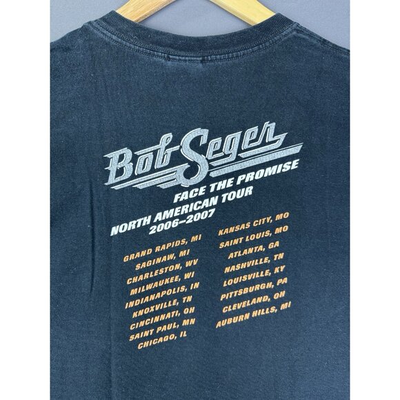 Vintage Y2K Bob Seger Face The Promise Band Tee Album Concert Tour Black XL Tee - Picture 8 of 10